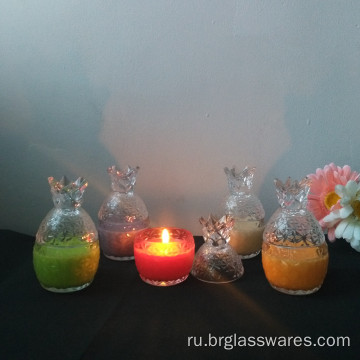 Стеклянная банка для свечей в форме мини-ананаса